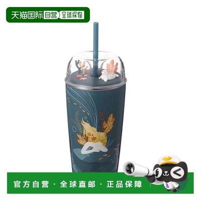 韩国直邮STARBUCKS 新款星巴克卡通绘画保温保冷水杯吸管杯473ml