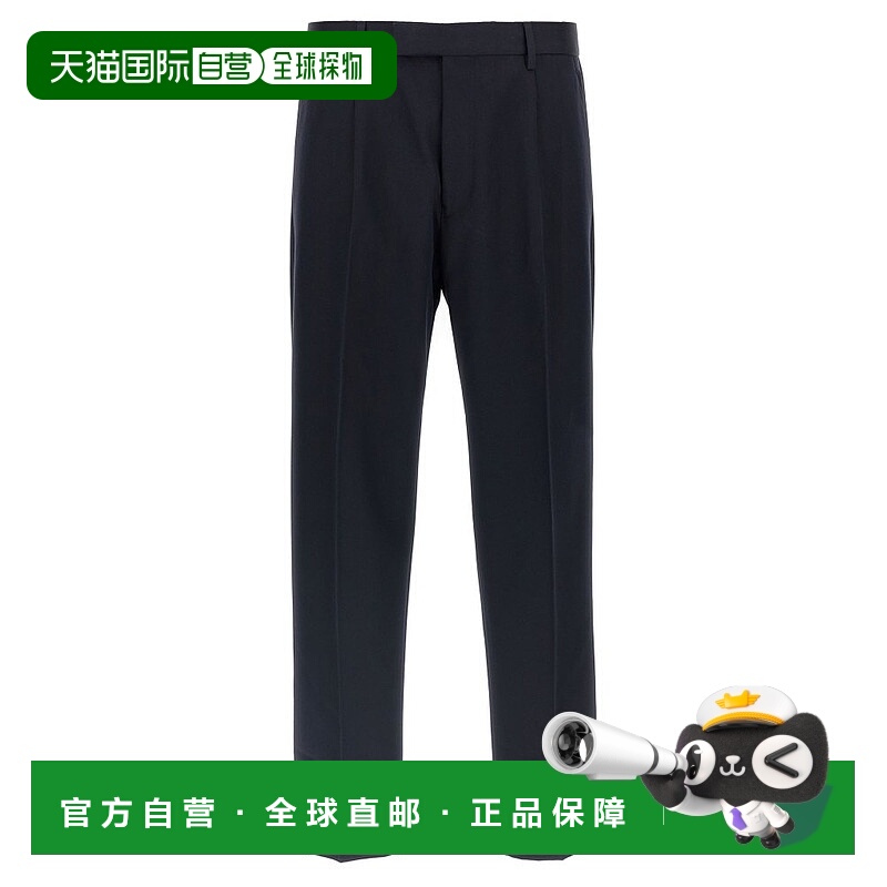1h可退 香港直邮Zegna 杰尼亚 男士 褶飾細節修身長褲 UGI04A2TP4