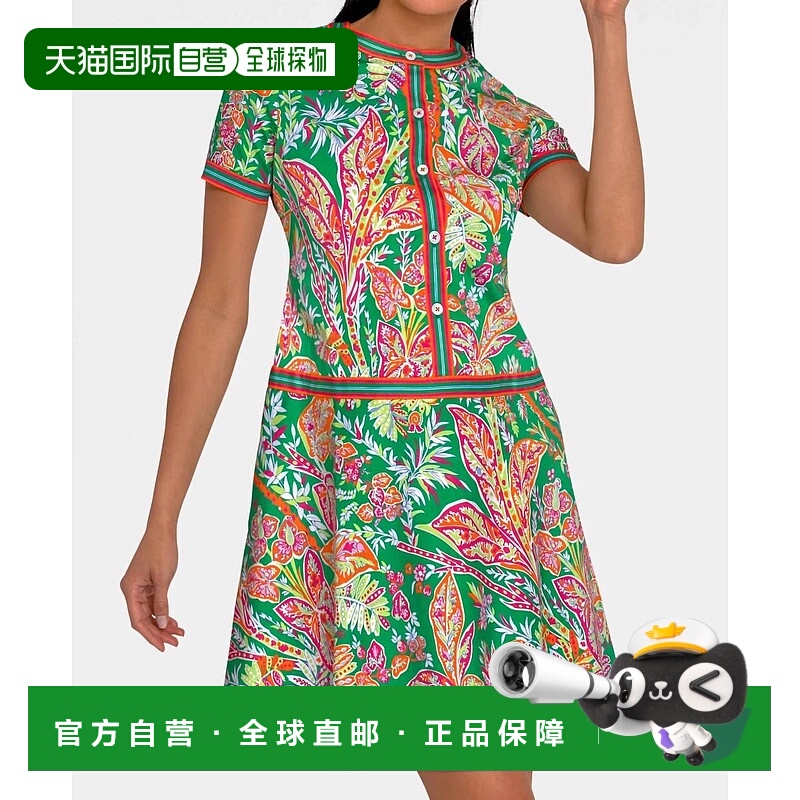 自营gretchen scottMademoiselle短袖连衣裙，采用复古葡萄藤风格