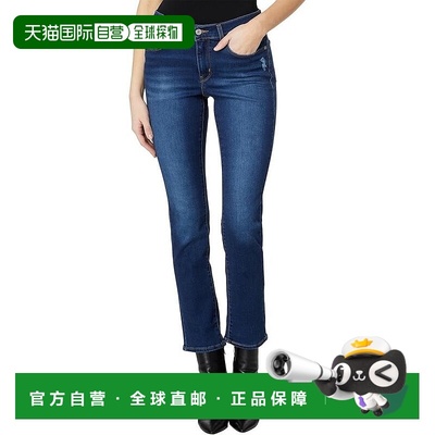 自营Levi's Classic Jeans Women's Blue Denim Mid Rise Straigh