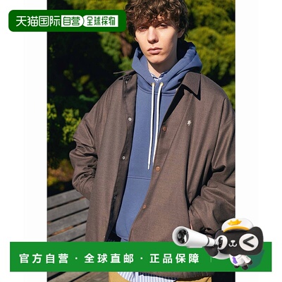 1h可退 日本直邮GYMPHLEX 男装 宽版盒型剪裁 半羊毛质感斜纹夹克