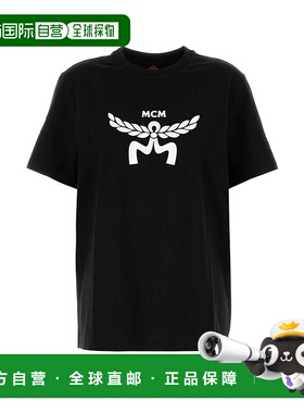 香港直邮MCM 女士T恤 MHTFSMM01BK SS2025 黑色 Black cotton t-s