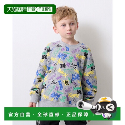 1h可退 日本直邮XLARGE KIDS 儿童 全棉宽松半袖连帽衫 贯头式设