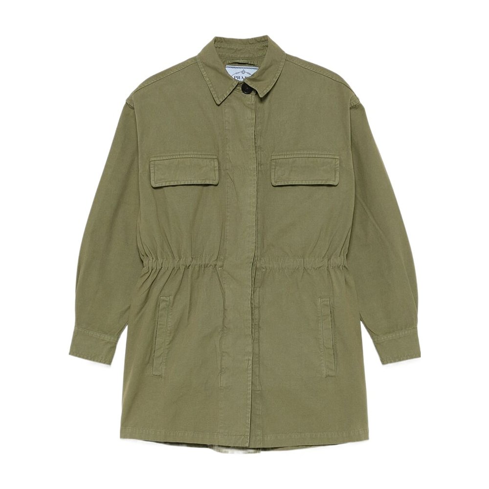 PRADA 女士外套 P620S16IHSOOOF0161 SS2025 绿色 长袖大衣