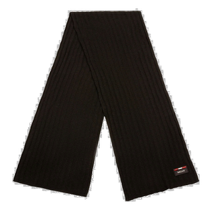 自营 Bally 男士黑色针织羊毛围巾 6240321 时尚高级感 正品 美国