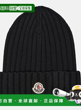 1h可退 香港直邮Moncler 盟可睐 女士 徽标初剪羊毛小便帽帽子