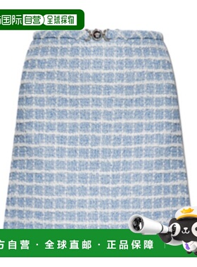 香港直邮Versace 粗花呢半身裙 10157151A15390格子包臀裙a字裙