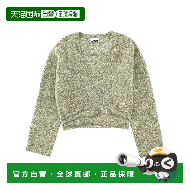 香港直邮GANNI 甘尼 女士 標誌牌 V 領套頭衫 K2621