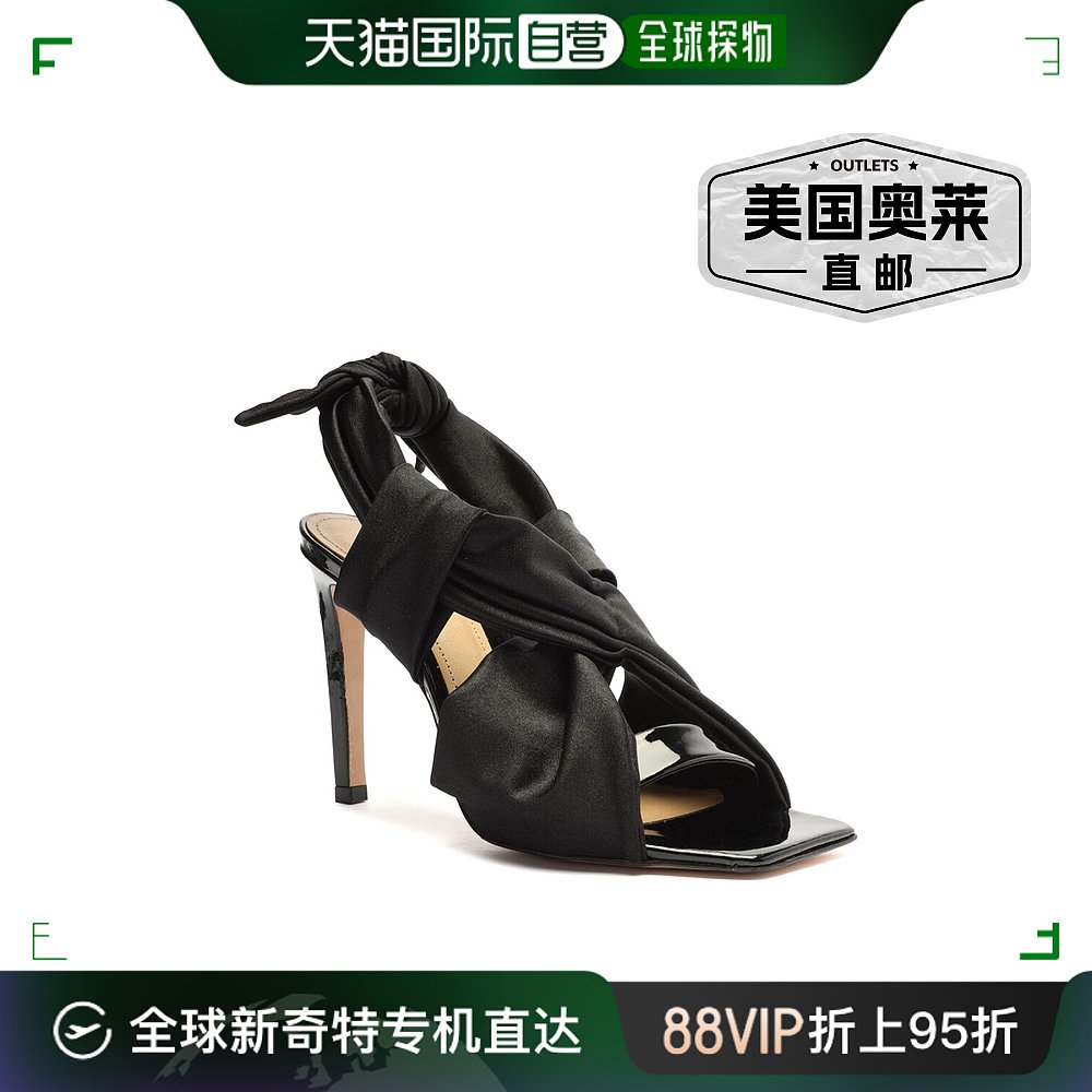 SCHUTZ Marcie 漆皮和皮革凉鞋 - 黑色 【美国奥莱】直发 女鞋 时装凉鞋 原图主图