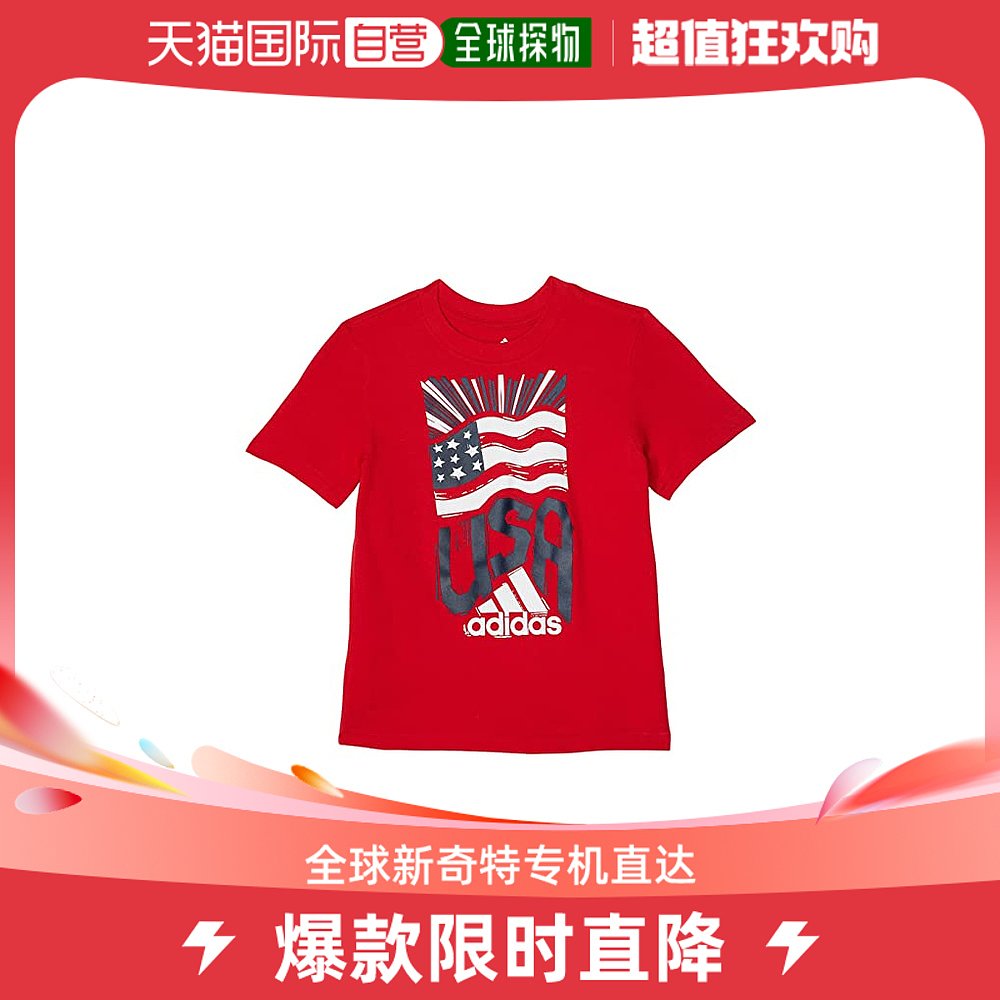 香港直邮潮奢 adidas男童USA 23短袖T恤(学步婴童/儿童)童装