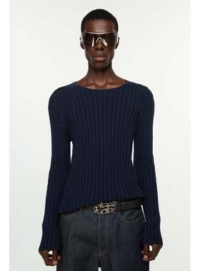 欧洲直邮Acne Studios女士毛衣圆领罗纹女装流行穿搭休闲高级感