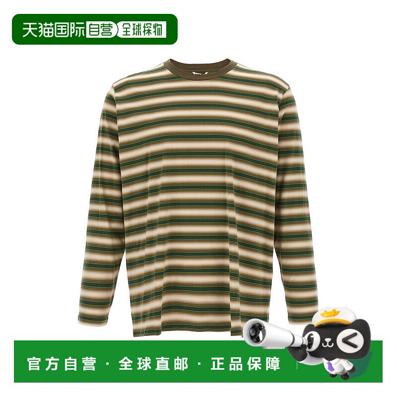 1h可退 香港直邮AURALEE 男士 条纹T恤 A25AP01GJFADEBROWNSTRIPE