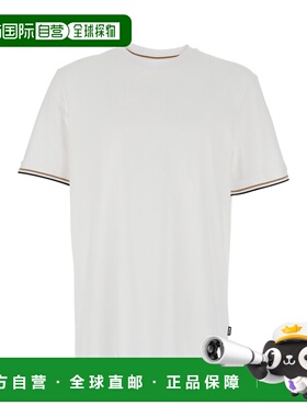 1h可退 香港直邮Hugo Boss 雨果博斯 男士 Details 白色圆领对比T