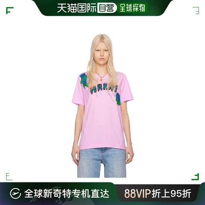 香港直邮潮奢 Marni 玛尼 女士 罗纹针织圆领T恤 HUMU0198PYUSCW0