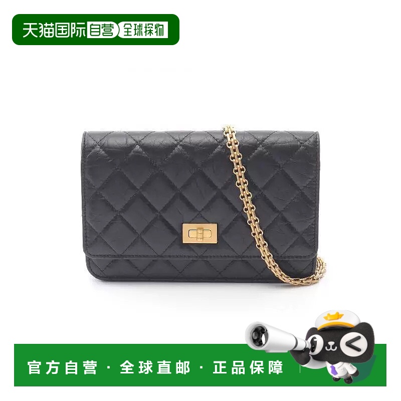 日本直邮中古Chanel香奈儿女包A级95新chain walletWOC链条钱包牛