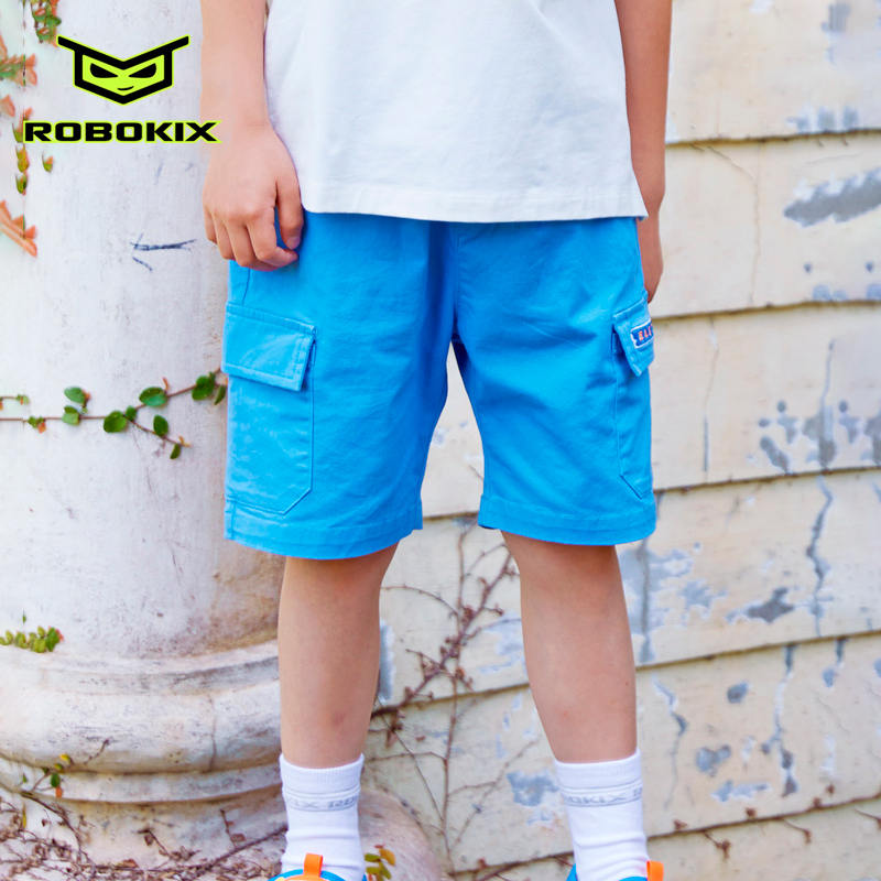 ROBOKIX男童短裤斜插工装口袋