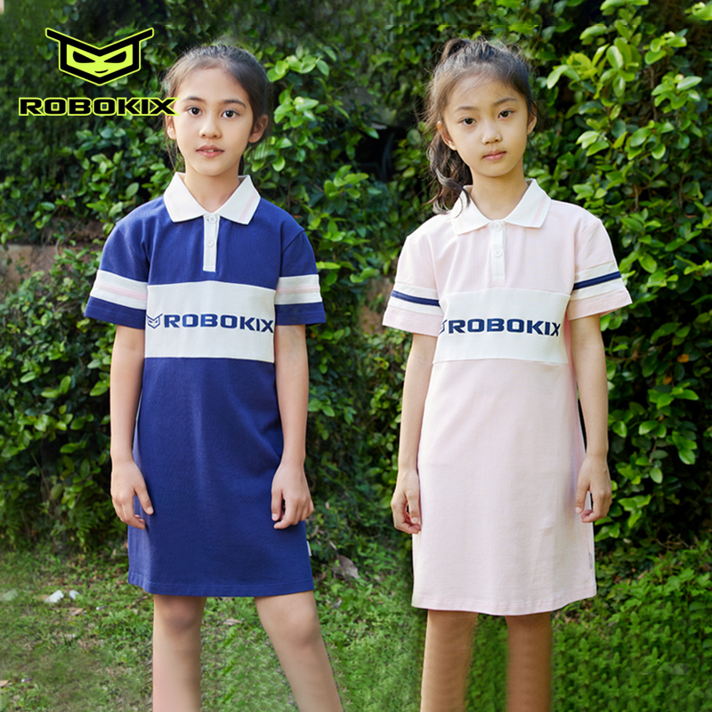 棉吸汗透气翻领连衣裙显气质