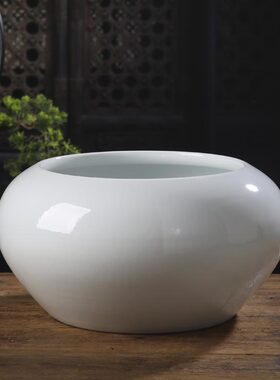 景德镇陶瓷桌面鱼缸小型手工摆件