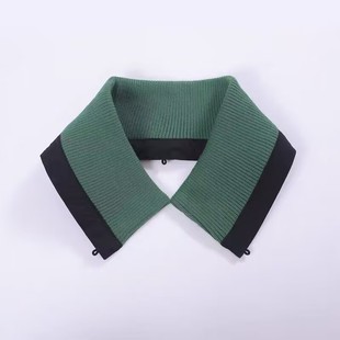 可拆卸羽绒服领子防脏假领子女百搭假领黑色针织螺纹秋冬季保护套