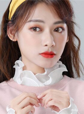 衬衫假领子百搭女高档女公主风花苞立领毛衣内搭白蕾丝假衣领秋冬