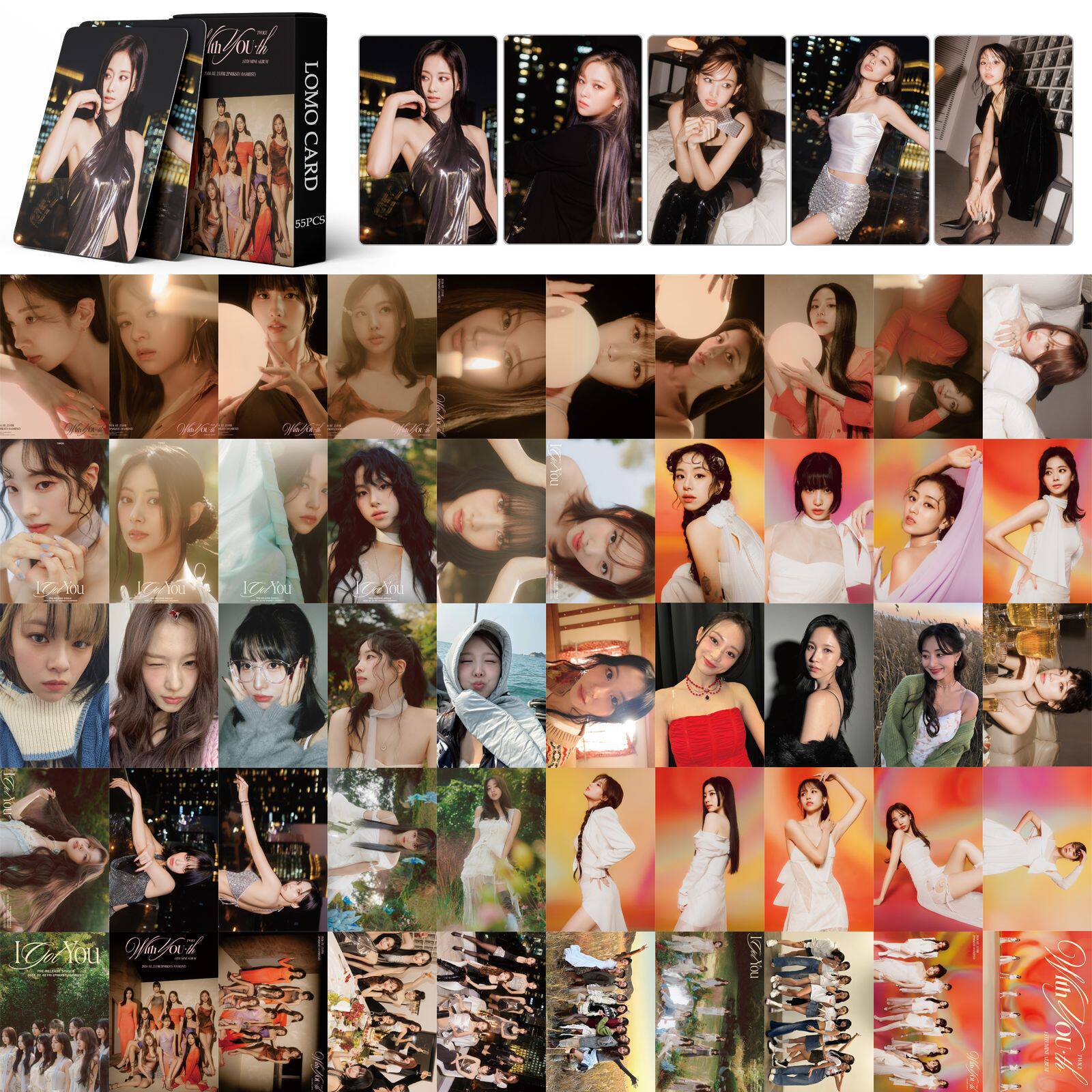 55张twice小卡专辑with you-th卡片林娜琏平井桃周边收藏卡lomo