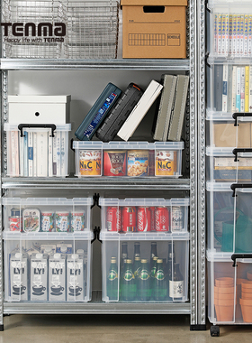 日本天马ROX系列收纳箱家用超大衣服整理箱透明塑料大容量周转箱