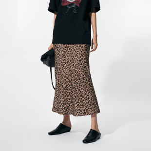 uti尤缇2025春季新款豹纹印花百搭半身长裙女花色裙子UL1D0395306