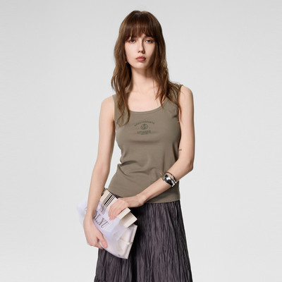 uti尤缇2025夏季新款 字母印花修身背心女内搭上衣UK252209643