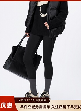 uti尤缇2024冬季新款 黑色塑形高弹瑜伽裤女休闲长裤UJ412570890