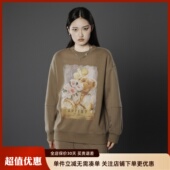 uti尤缇2024冬季 新款 油画印花套头卫衣女一体绒上衣UJ420103443