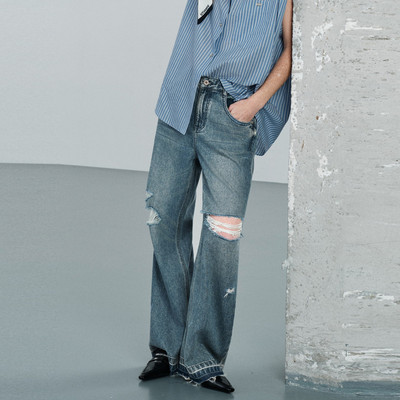 uti尤缇2026夏季新款个性街头破洞设计时髦牛仔长裤女UL211220119