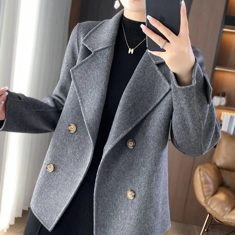 时尚小香风毛呢外套女秋冬季新款大码宽松休闲洋气感欧货短款上衣