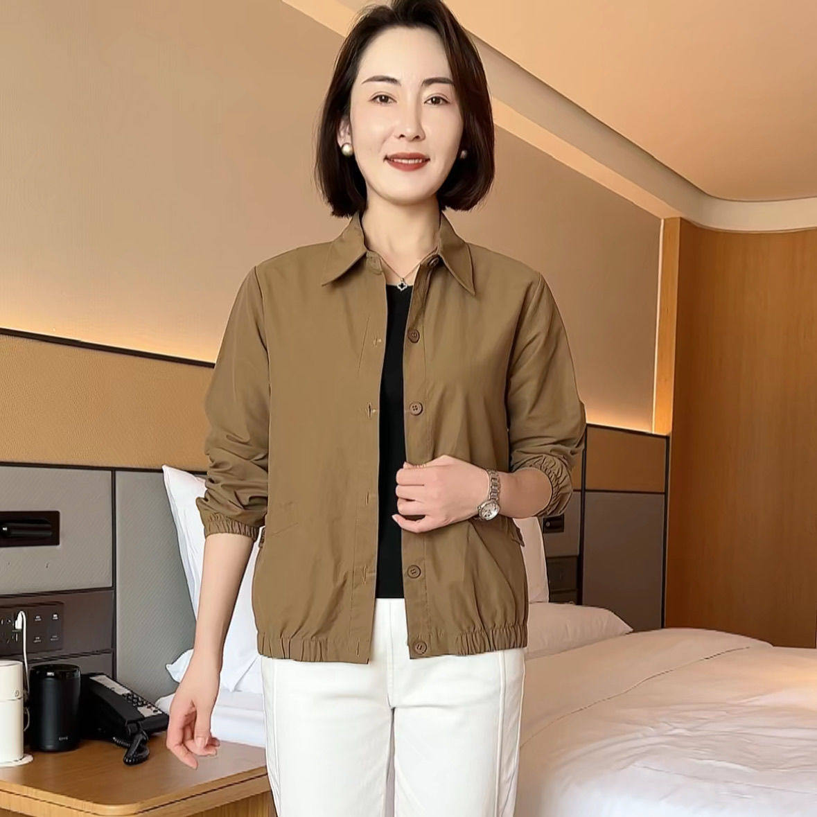 宽松短款外套女秋装洋气长袖百搭