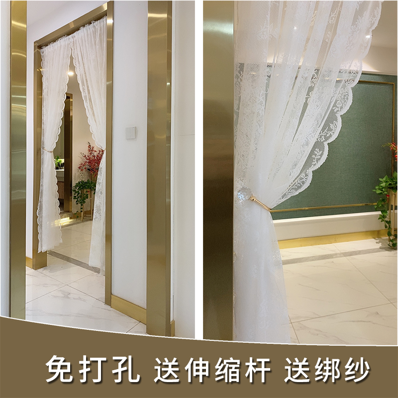 波浪边田园床幔抖音蕾丝门帘