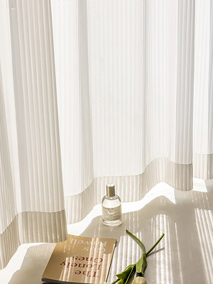 条纹百叶简约透光半透人法式