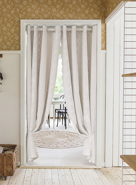 窗帘2025年新款北欧简约现代隔断飘窗纱帘布帘挂钩遮光ins门帘