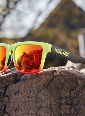 新款偏光方形炫彩男女运动太阳镜