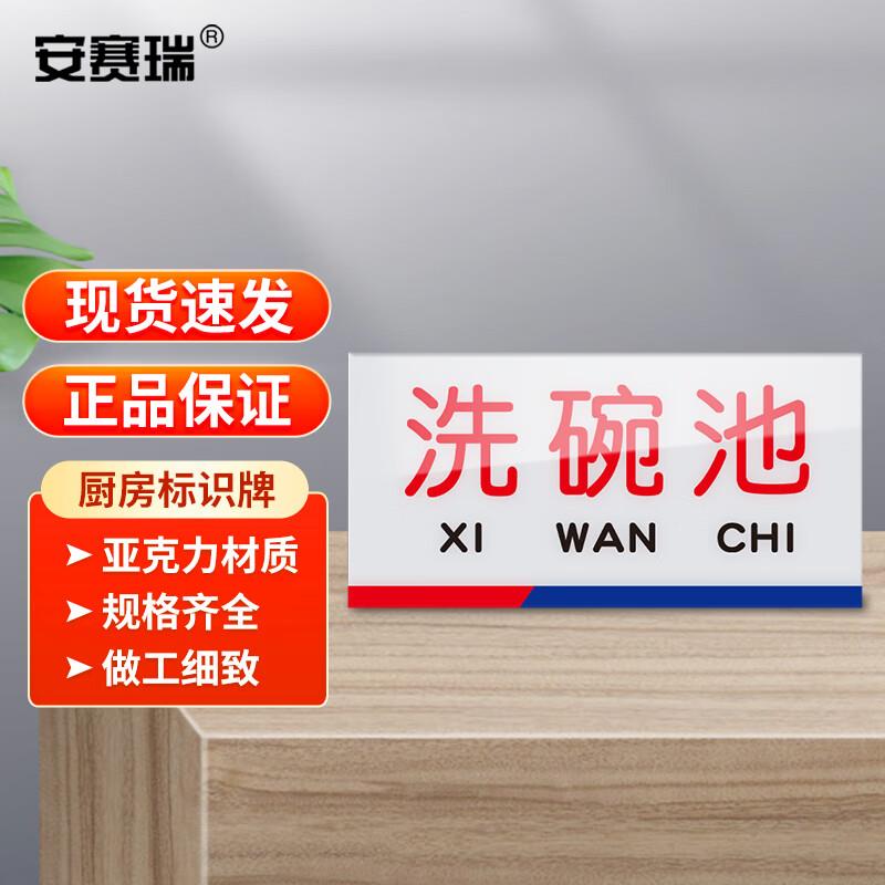 安赛瑞厨房标识牌酒店餐饮食堂提示分区牌后厨卫生分类提示牌20×
