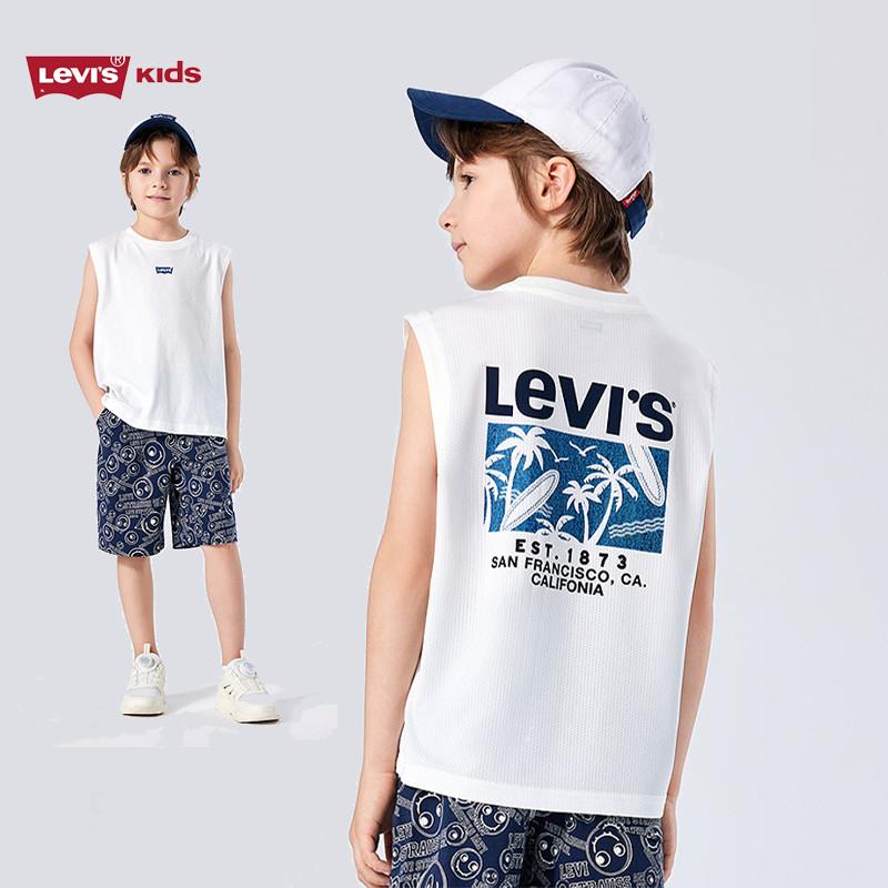 LEVIS李维斯童装25夏新品男童透气网眼轻薄背心儿童背心舒适上衣