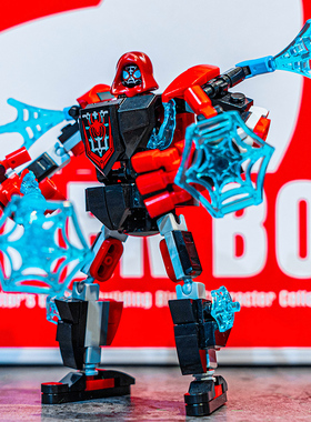 中国积木小黑蜘蛛侠迈尔斯机甲 平行宇宙漫威复仇者玩具76171人仔