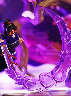 鬼灭之刃上弦壹黑死牟虚哭神去武器特效积木人仔第三方适用于乐高