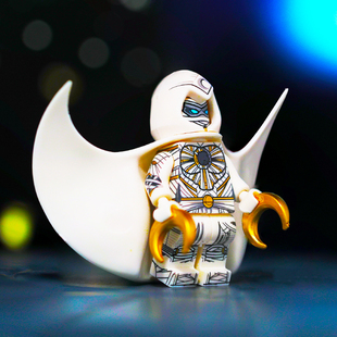 中国积木MOC月光骑士MoonKnight漫威电影小 人仔玩具周边超级英雄