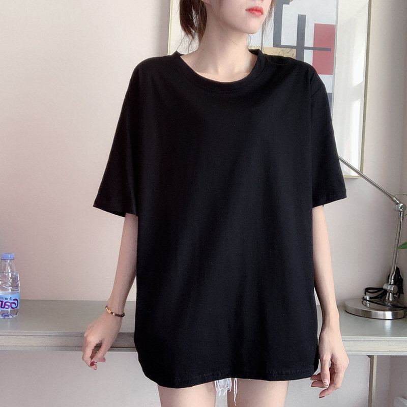 网红情侣装INS潮胖纯色短袖t恤