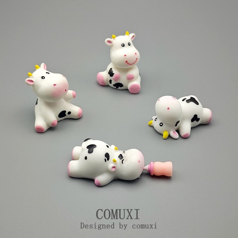 创意卡通奶牛可爱小牛仿真动物公仔树脂玩偶微缩景观摆件桌面礼物,家居饰品,装饰摆件,淘宝优惠券,粉丝福利购,淘宝优惠卷