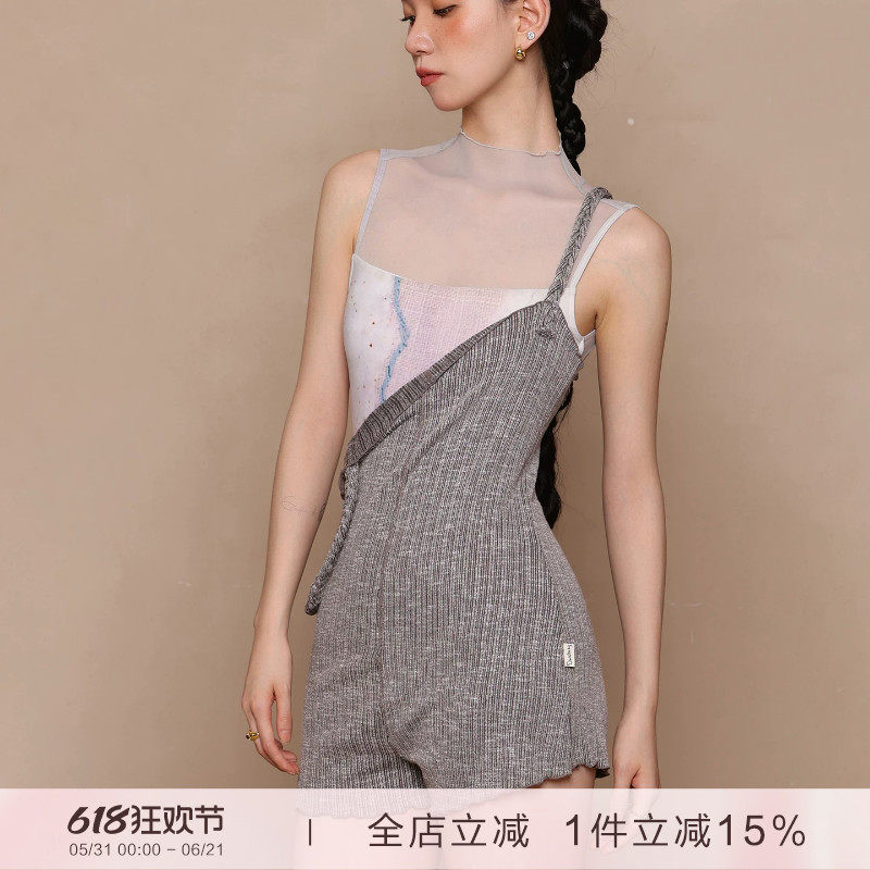 danzbaby芭蕾舞服成人舞蹈裤女练功裤热身背带裤两穿连体短裤B394