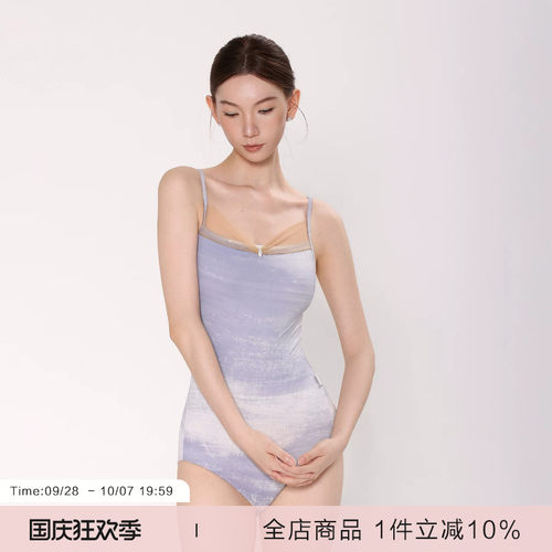 danzbaby芭蕾舞服成人体操服女基训瑜伽服练功服印花吊带体服B430