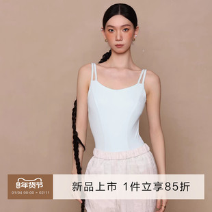 danzbaby芭蕾舞服成人舞蹈体操服女瑜伽练功服双肩带吊带体服B401