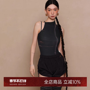 danzbaby芭蕾舞服成人练功服女体操服不规则形体服系扣连体服B390