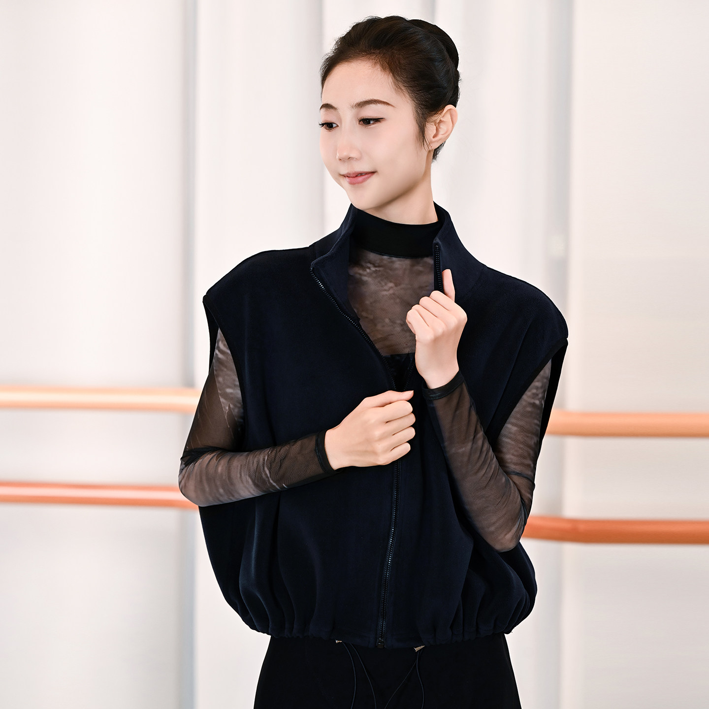 danzbaby芭蕾舞服成人练功服外套女上衣秋冬奥粒绒保暖马甲B389