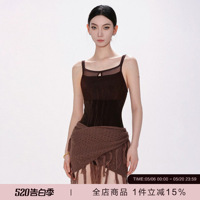 danzbaby芭蕾舞服女体操服成人练功服暗纹网纱拼接吊带体服B362-2